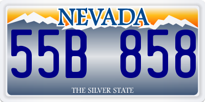 NV license plate 55B858
