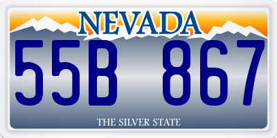 NV license plate 55B867