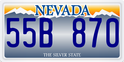 NV license plate 55B870