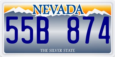 NV license plate 55B874