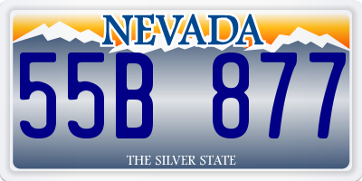 NV license plate 55B877