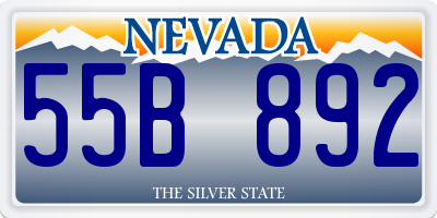 NV license plate 55B892
