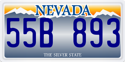 NV license plate 55B893