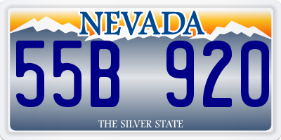 NV license plate 55B920