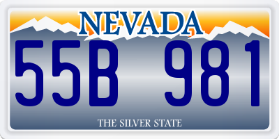 NV license plate 55B981