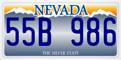 NV license plate 55B986