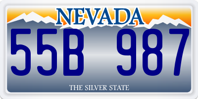 NV license plate 55B987