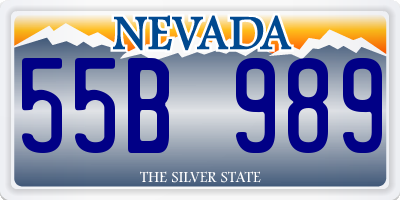NV license plate 55B989