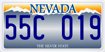 NV license plate 55C019