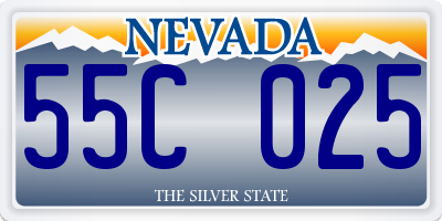 NV license plate 55C025