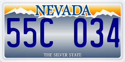 NV license plate 55C034