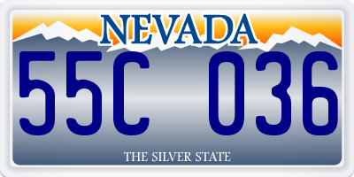 NV license plate 55C036