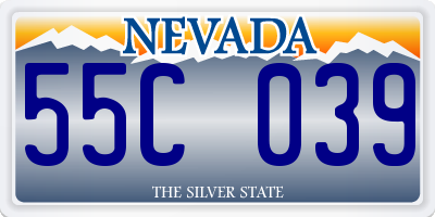 NV license plate 55C039