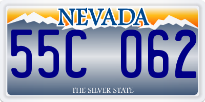 NV license plate 55C062