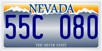 NV license plate 55C080