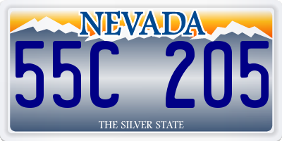 NV license plate 55C205