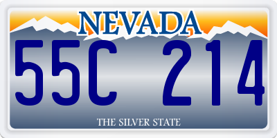 NV license plate 55C214
