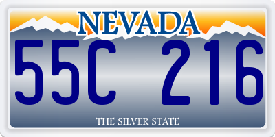 NV license plate 55C216