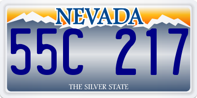 NV license plate 55C217