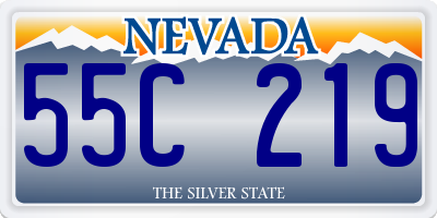 NV license plate 55C219