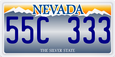 NV license plate 55C333
