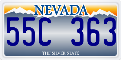 NV license plate 55C363