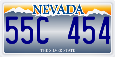NV license plate 55C454