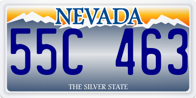 NV license plate 55C463