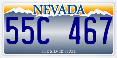 NV license plate 55C467