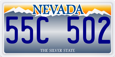 NV license plate 55C502