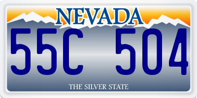 NV license plate 55C504