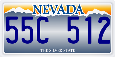 NV license plate 55C512
