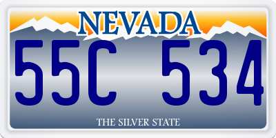 NV license plate 55C534