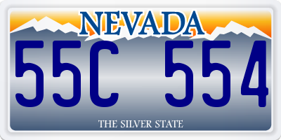 NV license plate 55C554
