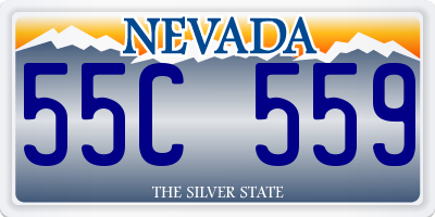 NV license plate 55C559