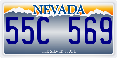 NV license plate 55C569
