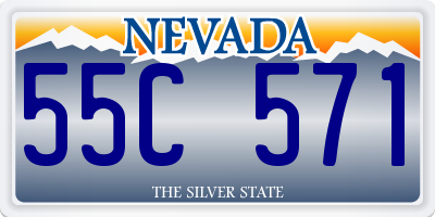 NV license plate 55C571