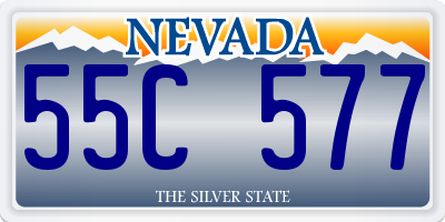 NV license plate 55C577