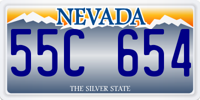 NV license plate 55C654