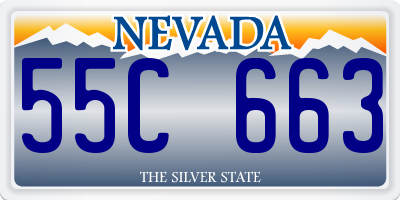 NV license plate 55C663
