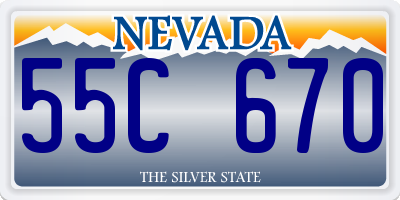 NV license plate 55C670