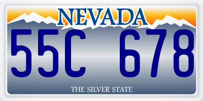 NV license plate 55C678