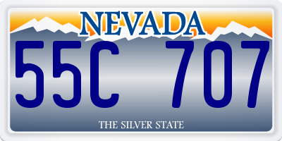 NV license plate 55C707