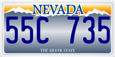 NV license plate 55C735