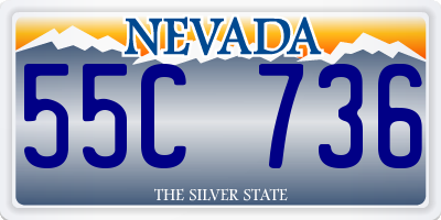 NV license plate 55C736