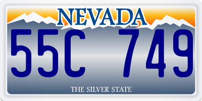 NV license plate 55C749