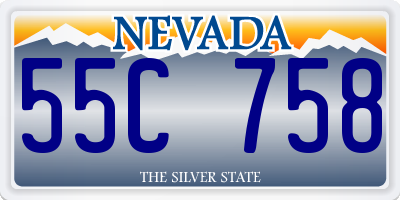 NV license plate 55C758