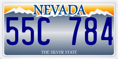 NV license plate 55C784