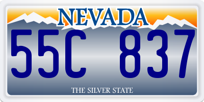 NV license plate 55C837