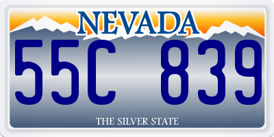 NV license plate 55C839